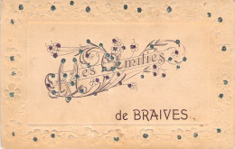 Belgique - Mes Amitiés De Braives - Relief - Paillettes - Fleur - Carte Postale Ancienne - Waremme