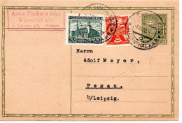 64630 - Tschechoslowakei - 1928 - 50h Wappen GAKte M ZusFrankatur LUCANY -> Deutschland - Storia Postale