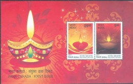 INDIA 2017 Canada Joint Issue, Diwali Celebration, Deepawali,Festival, MS Sheet MNH (**) Inde, Indien - Brieven En Documenten