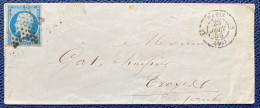 LETTRE Presidence N°10 25c Bleu Oblitéré étoile + Dateur Avec Route  " PARIS / 3F/ 5 " Du 23 Juin 1854 Pour TROYES TTB - 1852 Luigi-Napoleone