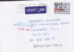 Netherlands PRIORITY Prioritaire Label ROTTERDAM 2000 Cover Brief Denmark Cow Kuh - Lettres & Documents
