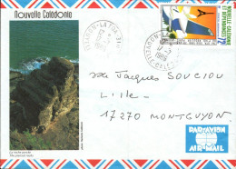 NOUVELLE CALEDONIE SEUL SUR LETTRE AVION POUR LA FRANCE 1986 - Brieven En Documenten