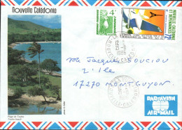 NOUVELLE CALEDONIE AFFRANCHISSEMENT COMPOSE SUR LETTRE POUR LA FRANCE 1986 - Briefe U. Dokumente