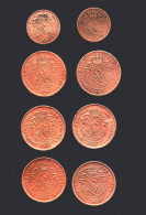 BELGIQUE ....LEOPOLD II...2 PIECES DE 1  CENTIMES....    + 6 PIECES DE 2 CENTIMES..... - 2 Centimes