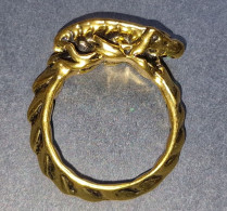 Jolie BAGUE Lézard Dorée - Taille 8 -Diamètre Intérieur (pour Le Doigt) : Environ 18 Mm - "neuf De Stock" - Vers 2000 - Rings