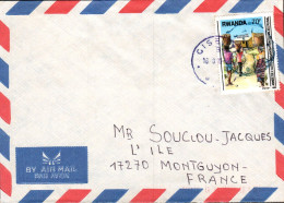 RWANDA SEUL SUR  LETTRE POUR LA FRANCE 1990 - Briefe U. Dokumente