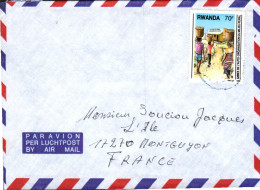 RWANDA SEUL SUR  LETTRE POUR LA FRANCE 1990 - Cartas & Documentos