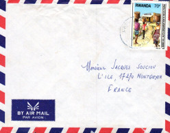 RWANDA SEUL SUR  LETTRE POUR LA FRANCE 1990 - Lettres & Documents