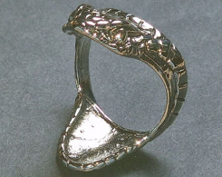 Jolie BAGUE Tête Serpent Argenté -Taille 8 -Diamètre Intérieur(pour Le Doigt): Environ 18 Mm -"neuf De Stock"- Vers 2000 - Anelli