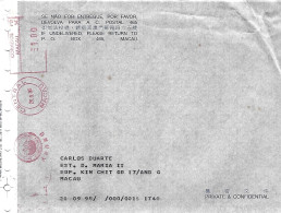 PORTUGAL - Macau "EMA" - Banco Nacional Ultramarino (Lisboa-Macau) - Cartas & Documentos