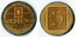 N93-0735 Timbre-monnaie Zeitung - 25 Pfennig - Kapselgeld - Encased Stamp - Noodgeld