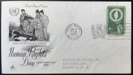 COVER / ONU United Nations FDC NEW YORK 1955 HUMAN RIGHTS DAY - Cartas & Documentos
