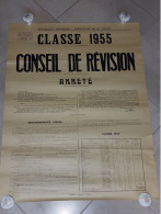 AFFICHE "Conseil De Révision" - Classe 1955/Drôme - 60x78 - 1 Juin 1954 - TTB - Afiches