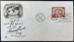 COVER / ONU United Nations FDC NEW YORK 1958  HUMAN RIGHTS DAY - Cartas & Documentos