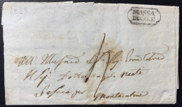 MARQUE POSTALE MASSA DUCALE 20 SEPT 1838 POUR MONTECATINI / LAC - 1. ...-1850 Prefilatelia