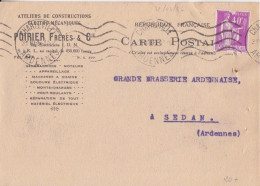 2 CP Commerciale "Poirier" Obl. Krag Charleville Le 31 III 36 Et 13 VIII 36 (tarif 21/4/30) Sur N° 281 40c Paix - 1932-39 Paix