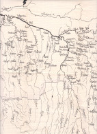 Kasai Carte Faite à Main Levée Toute La Rivière Jusqu'au Fleuve Congo Je Situe Vers 1900  Congo Belge - Geographische Kaarten