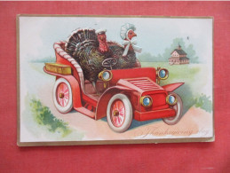 Tuck Series   Embossed     Thanksgiving    Turkey Driving Car   Ref 5973 - Thanksgiving