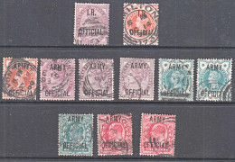 C0460 GREAT BRITAIN, Army & IR Official Queen Victoria & King Edward Stamps, Used - Used Stamps