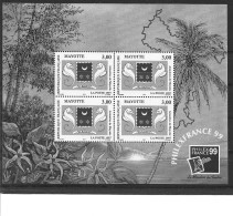 1997 MAYOTTE BF 1**  Armoirie, Philexfrance 99 - Blokken & Velletjes