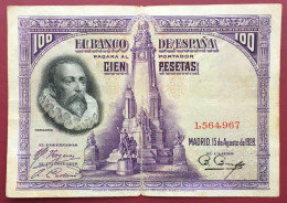 ESPAGNE 100 Pesetas "Cervantes" 15 Aout 1928 P#76 F - 100 Peseten