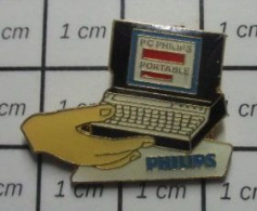 210A Pin's Pins / Beau Et Rare / INFORMATIQUE / MICRO ORDINATEUR PC PHILIPS PORTABLE - Informatique