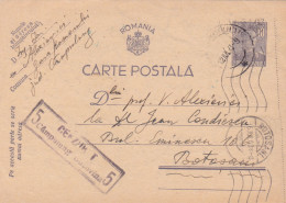 Romania, 1940, WWII Military Censored CENSOR ,POSTCARD STATIONERY, POSTMARK  CAMPULUNG BUCOVINA - 2de Wereldoorlog (Brieven)