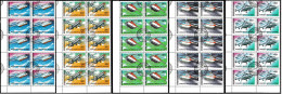 Mongolia, Mongolië - 1987 - Aircraft (Helicopter) - Block Of 10 Set - USED - Mongolie