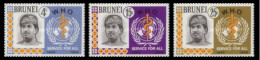BRUNEI 1968 THE 20TH ANNIVERSARY OF WORLD HEALTH ORGANIZATION COMPLETE SET MNH - Brunei (1984-...)