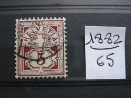 Suisse 1882-99 - Marque De Contrôle A  5c Brun Carminé - Y.T 65 - Oblitéré - Used - Used Stamps