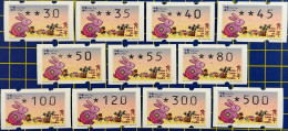 2023 LUNAR NEW YEAR OF THE RABBIT KLUSSENDORF MACHINE ATM LABELS COMPLETE SET OF 11. - Automaten