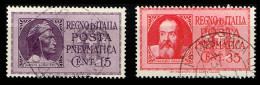 ITALY 1933 SERIE COMPLETA DEI FRANCOBOLLI DI POSTA PNEUMATICA - ANNULLATI - Correo Neumático