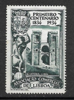 Portugal Vignette Ass. Commerciale Lisbonne Sé De Lisboa Cathédrale Eglise 1934 Lisbon Cinderella Cathedral Church - Lokale Uitgaven