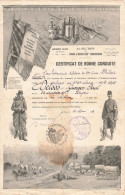 MILITARIA - 22° SECTION COMIS & OUVRIERS MILITAIRES - CERTIFICAT ILLUSTRE - MARS 1920 (20 X 31 Cm) - Documents