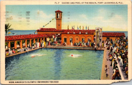Florida Fort Lauderdale Casino And Pool At The Beach 1949 Curteich - Fort Lauderdale