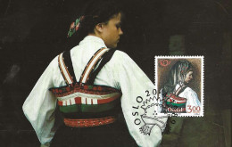 Norge Norway 1989 Norden, Costume From Setesdal. Mi  1017, Maximum Card, First Day Cancellation - Storia Postale