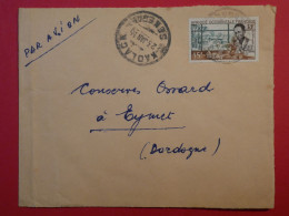 AR24 AOF SENEGAL   BELLE LETTRE 1955 PETIT BUREAU KAOLAGA   A  EYMET  FRANCE +AFFRAN. INTERESSANT+++ - Cartas & Documentos