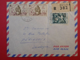 AR24 AOF NIGER   BELLE LETTRE  RECOM. 1956 PETIT BUREAU MAGARIA    A PERIGUEUX   FRANCE +AFFRAN. INTERESSANT+++ - Lettres & Documents