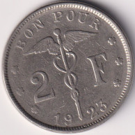 BELGIUM , 2 FRANCS 1923 , FR - 2 Francs