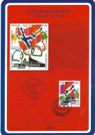 Norge Norway 2004 Souvenir Issue  10 Year After Olympic Games Lillehammer  - Wit One Stamp - Lettres & Documents