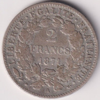 FRANCE , 2 FRANCS 1871 A - 1871 Commune Van Parijs