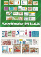 Norge Norway  1975 Year Set  - Stamps Issued 1975  - Complete MNH(**) - Lettres & Documents