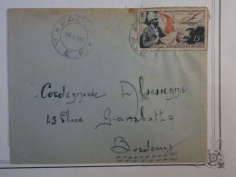 AR25 AEF  BELLE LETTRE  1955  PETIT BUREAU PAOUA A  BORDEAUX   FRANCE+++AFFRANC. PLAISANT++ - Lettres & Documents