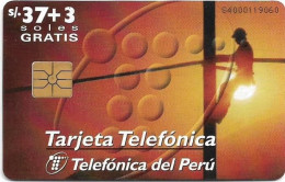 Peru - Telefónica - Tecnico Trabajando, (Matt), Gem1A Symm. Black, 37+3Sol, 1996, Used - Peru