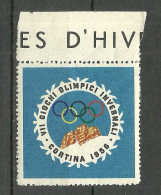 ITALY VII GIOCHI OLIMPICI D' INVERNO CORTINA AMPEZZO 1956 JEUX OLYMPIQUE OLYMPIC GAMES MNH - Winter 1956: Cortina D'Ampezzo