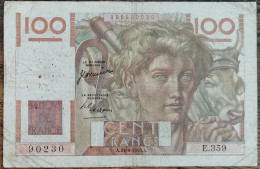 Billet 100 Francs JEUNE PAYSAN 24 - 8 - 1950 FRANCE E.359 - 50 F 1946-1951 ''Le Verrier''