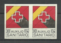 Spain Cadiz Red Cross Auxilio Sanitario As Pair MNH - Wohlfahrtsmarken