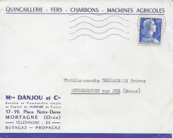 MORTAGNE (61) Quincaillerie Danjou Et Cie 1959 Pour BETHENCOURT SUR MER (80) - Non Classés