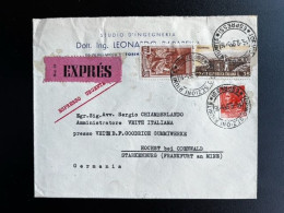 ITALY ITALIA 1955 EXPRESS LETTER TORINO TO HOCHST IM ODENWALD 19-09-1955 ITALIE EXPRES ESPRESSO - Express-post/pneumatisch