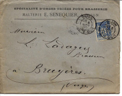 1890 ENTETE MALTERIE ORGES ET MALTS E.SENEQUIER Dijon Cote D’Or Pour Ladague Brasseur à Bruyeres (Vosges) - 1800 – 1899